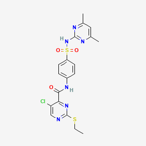 5-chloro-N-{4-[(4,6-dimethylpyrimidin-2-yl)sulfamoyl]phenyl}-2-(ethylsulfanyl)pyrimidine-4-carboxamide