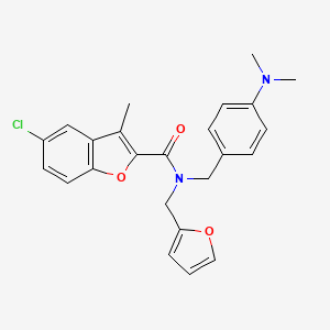 5-chloro-N-[4-(dimethylamino)benzyl]-N-(furan-2-ylmethyl)-3-methyl-1-benzofuran-2-carboxamide