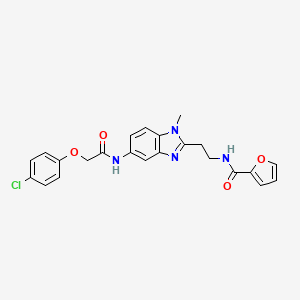 molecular formula C23H21ClN4O4 B11399831 N-[2-(5-{[(4-chlorophenoxy)acetyl]amino}-1-methyl-1H-benzimidazol-2-yl)ethyl]furan-2-carboxamide 