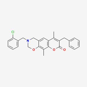 7-benzyl-3-(2-chlorobenzyl)-6,10-dimethyl-3,4-dihydro-2H,8H-chromeno[6,7-e][1,3]oxazin-8-one