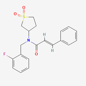 molecular formula C20H20FNO3S B11399858 (2E)-N-(1,1-dioxidotetrahydrothiophen-3-yl)-N-(2-fluorobenzyl)-3-phenylprop-2-enamide 