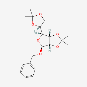 molecular formula C19H26O6 B1139987 (3aS,4S,6R,6aS)-6-[(4R)-2,2-dimethyl-1,3-dioxolan-4-yl]-2,2-dimethyl-4-phenylmethoxy-3a,4,6,6a-tetrahydrofuro[3,4-d][1,3]dioxole CAS No. 20689-02-5