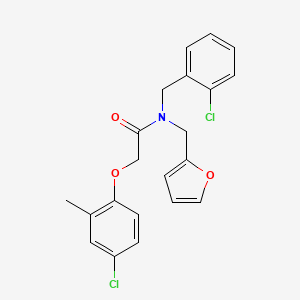 molecular formula C21H19Cl2NO3 B11399870 N-(2-chlorobenzyl)-2-(4-chloro-2-methylphenoxy)-N-(furan-2-ylmethyl)acetamide 