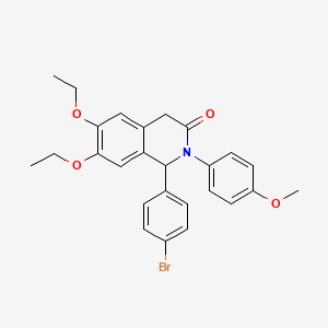 molecular formula C26H26BrNO4 B11399880 1-(4-bromophenyl)-6,7-diethoxy-2-(4-methoxyphenyl)-1,4-dihydroisoquinolin-3(2H)-one 