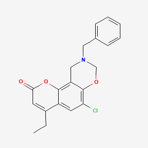 9-benzyl-6-chloro-4-ethyl-9,10-dihydro-2H,8H-chromeno[8,7-e][1,3]oxazin-2-one