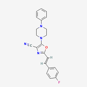 2-[(E)-2-(4-fluorophenyl)ethenyl]-5-(4-phenylpiperazin-1-yl)-1,3-oxazole-4-carbonitrile