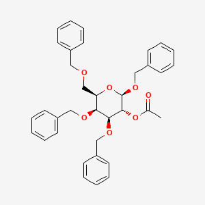 molecular formula C₃₆H₃₈O₇ B1139991 2-O-Acetyl-1,3,4,6-tetra-O-benzyl-b-D-galactopyranoside CAS No. 61820-03-9
