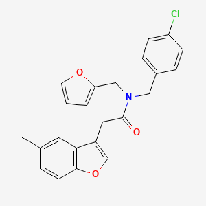 N-(4-chlorobenzyl)-N-(furan-2-ylmethyl)-2-(5-methyl-1-benzofuran-3-yl)acetamide