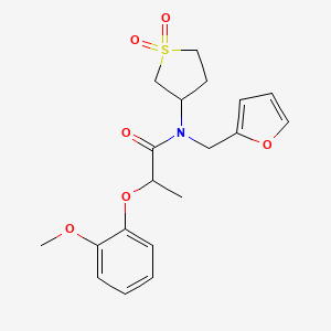 molecular formula C19H23NO6S B11399937 N-(1,1-dioxidotetrahydrothiophen-3-yl)-N-(furan-2-ylmethyl)-2-(2-methoxyphenoxy)propanamide 