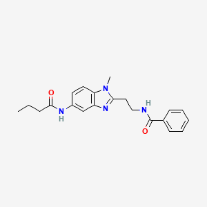 molecular formula C21H24N4O2 B11399944 N-[2-[5-(butanoylamino)-1-methylbenzimidazol-2-yl]ethyl]benzamide 