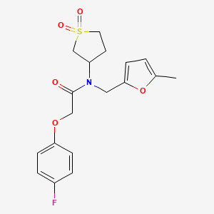 molecular formula C18H20FNO5S B11399952 N-(1,1-dioxidotetrahydrothiophen-3-yl)-2-(4-fluorophenoxy)-N-[(5-methylfuran-2-yl)methyl]acetamide 