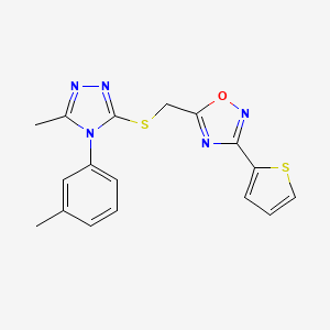 5-({[5-methyl-4-(3-methylphenyl)-4H-1,2,4-triazol-3-yl]sulfanyl}methyl)-3-(thiophen-2-yl)-1,2,4-oxadiazole