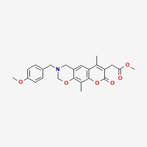 methyl [3-(4-methoxybenzyl)-6,10-dimethyl-8-oxo-3,4-dihydro-2H,8H-chromeno[6,7-e][1,3]oxazin-7-yl]acetate