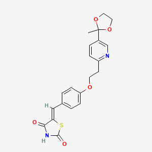 molecular formula C₂₁H₂₀N₂O₅S B1140000 5-[4-[2-[5-(2-甲基-1,3-二氧戊环-2-基)-2-吡啶基]乙氧基]苄叉基]-2,4-噻唑烷二酮 CAS No. 184766-62-9