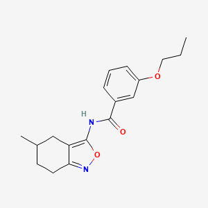 molecular formula C18H22N2O3 B11400024 N-(5-methyl-4,5,6,7-tetrahydro-2,1-benzoxazol-3-yl)-3-propoxybenzamide 