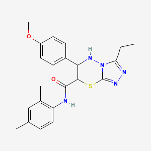 molecular formula C22H25N5O2S B11400032 N-(2,4-dimethylphenyl)-3-ethyl-6-(4-methoxyphenyl)-6,7-dihydro-5H-[1,2,4]triazolo[3,4-b][1,3,4]thiadiazine-7-carboxamide 