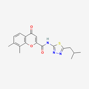 7,8-dimethyl-N-[5-(2-methylpropyl)-1,3,4-thiadiazol-2-yl]-4-oxo-4H-chromene-2-carboxamide