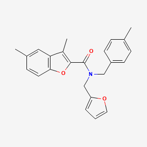 N-(furan-2-ylmethyl)-3,5-dimethyl-N-(4-methylbenzyl)-1-benzofuran-2-carboxamide