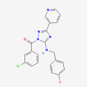 (3-chlorophenyl){5-[(4-fluorobenzyl)amino]-3-(pyridin-3-yl)-1H-1,2,4-triazol-1-yl}methanone