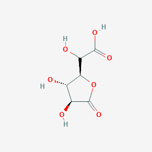 B1140008 2-[(2S,3S,4S)-3,4-dihydroxy-5-oxooxolan-2-yl]-2-hydroxyacetic acid CAS No. 80876-59-1