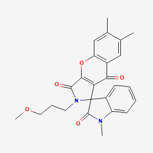 2-(3-methoxypropyl)-1',6,7-trimethyl-2H-spiro[chromeno[2,3-c]pyrrole-1,3'-indole]-2',3,9(1'H)-trione