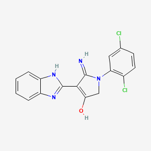 molecular formula C17H12Cl2N4O B11400111 5-amino-4-(1H-benzimidazol-2-yl)-1-(2,5-dichlorophenyl)-1,2-dihydro-3H-pyrrol-3-one 