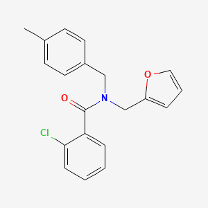 molecular formula C20H18ClNO2 B11400112 2-chloro-N-(furan-2-ylmethyl)-N-(4-methylbenzyl)benzamide 