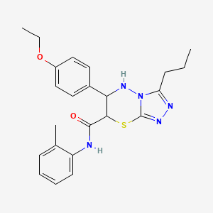 molecular formula C23H27N5O2S B11400128 6-(4-ethoxyphenyl)-N-(2-methylphenyl)-3-propyl-6,7-dihydro-5H-[1,2,4]triazolo[3,4-b][1,3,4]thiadiazine-7-carboxamide 