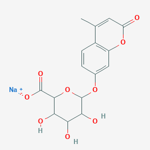 B1140015 Sodium (2R,3S,4S,5R,6S)-3,4,5-trihydroxy-6-((4-methyl-2-oxo-2H-chromen-7-yl)oxy)tetrahydro-2H-pyran-2-carboxylate CAS No. 89157-94-8