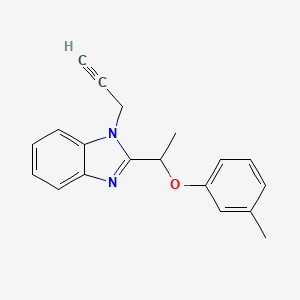 molecular formula C19H18N2O B11400157 2-[1-(3-methylphenoxy)ethyl]-1-(prop-2-yn-1-yl)-1H-benzimidazole 