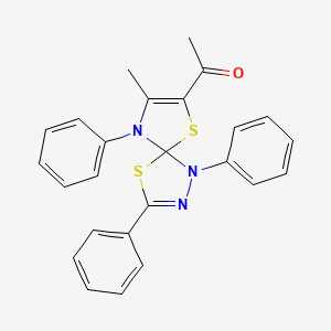 1-(8-Methyl-1,3,9-triphenyl-4,6-dithia-1,2,9-triazaspiro[4.4]nona-2,7-dien-7-yl)ethanone