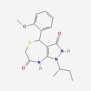 1-(butan-2-yl)-4-(2-methoxyphenyl)-4,6-dihydro-1H-pyrazolo[3,4-e][1,4]thiazepine-3,7-diol