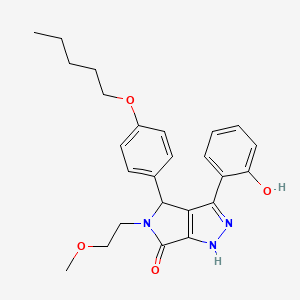 molecular formula C25H29N3O4 B11400192 3-(2-hydroxyphenyl)-5-(2-methoxyethyl)-4-[4-(pentyloxy)phenyl]-4,5-dihydropyrrolo[3,4-c]pyrazol-6(1H)-one 