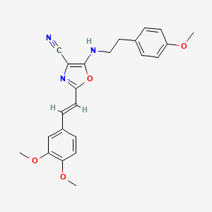 2-[(E)-2-(3,4-dimethoxyphenyl)ethenyl]-5-{[2-(4-methoxyphenyl)ethyl]amino}-1,3-oxazole-4-carbonitrile