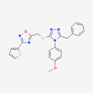 5-({[5-benzyl-4-(4-methoxyphenyl)-4H-1,2,4-triazol-3-yl]sulfanyl}methyl)-3-(thiophen-2-yl)-1,2,4-oxadiazole