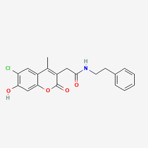 2-(6-chloro-7-hydroxy-4-methyl-2-oxo-2H-chromen-3-yl)-N-(2-phenylethyl)acetamide