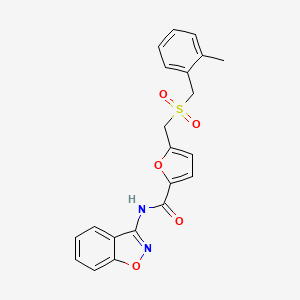 N-(1,2-benzoxazol-3-yl)-5-{[(2-methylbenzyl)sulfonyl]methyl}furan-2-carboxamide