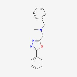 molecular formula C17H17N3O B11400274 N-methyl-1-phenyl-N-[(5-phenyl-1,3,4-oxadiazol-2-yl)methyl]methanamine 