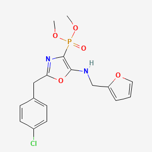 Dimethyl {2-(4-chlorobenzyl)-5-[(furan-2-ylmethyl)amino]-1,3-oxazol-4-yl}phosphonate