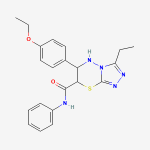 molecular formula C21H23N5O2S B11400297 6-(4-ethoxyphenyl)-3-ethyl-N-phenyl-6,7-dihydro-5H-[1,2,4]triazolo[3,4-b][1,3,4]thiadiazine-7-carboxamide 