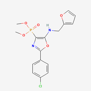 molecular formula C16H16ClN2O5P B11400305 Dimethyl [2-(4-chlorophenyl)-5-{[(furan-2-YL)methyl]amino}-1,3-oxazol-4-YL]phosphonate 