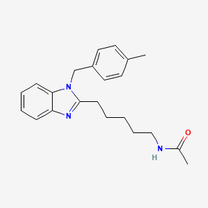 molecular formula C22H27N3O B11400312 N-{5-[1-(4-methylbenzyl)-1H-benzimidazol-2-yl]pentyl}acetamide 