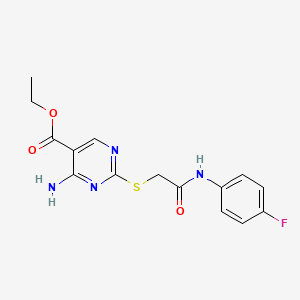 Ethyl 4-amino-2-({2-[(4-fluorophenyl)amino]-2-oxoethyl}sulfanyl)pyrimidine-5-carboxylate