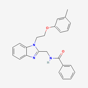 N-({1-[2-(3-methylphenoxy)ethyl]-1H-benzimidazol-2-yl}methyl)benzamide