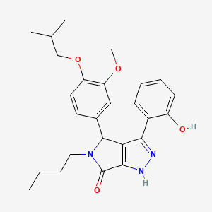 molecular formula C26H31N3O4 B11400325 5-butyl-3-(2-hydroxyphenyl)-4-[3-methoxy-4-(2-methylpropoxy)phenyl]-4,5-dihydropyrrolo[3,4-c]pyrazol-6(1H)-one 