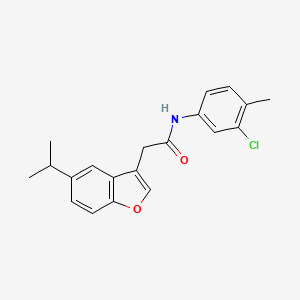 molecular formula C20H20ClNO2 B11400341 N-(3-chloro-4-methylphenyl)-2-[5-(propan-2-yl)-1-benzofuran-3-yl]acetamide 