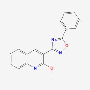 molecular formula C18H13N3O2 B11400366 2-Methoxy-3-(5-phenyl-1,2,4-oxadiazol-3-yl)quinoline 