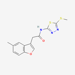 2-(5-methyl-1-benzofuran-3-yl)-N-[5-(methylsulfanyl)-1,3,4-thiadiazol-2-yl]acetamide