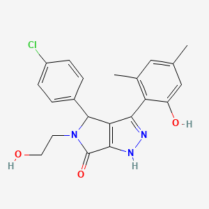 molecular formula C21H20ClN3O3 B11400388 4-(4-chlorophenyl)-3-(2-hydroxy-4,6-dimethylphenyl)-5-(2-hydroxyethyl)-4,5-dihydropyrrolo[3,4-c]pyrazol-6(1H)-one 