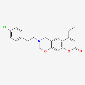 3-[2-(4-chlorophenyl)ethyl]-6-ethyl-10-methyl-3,4-dihydro-2H,8H-chromeno[6,7-e][1,3]oxazin-8-one